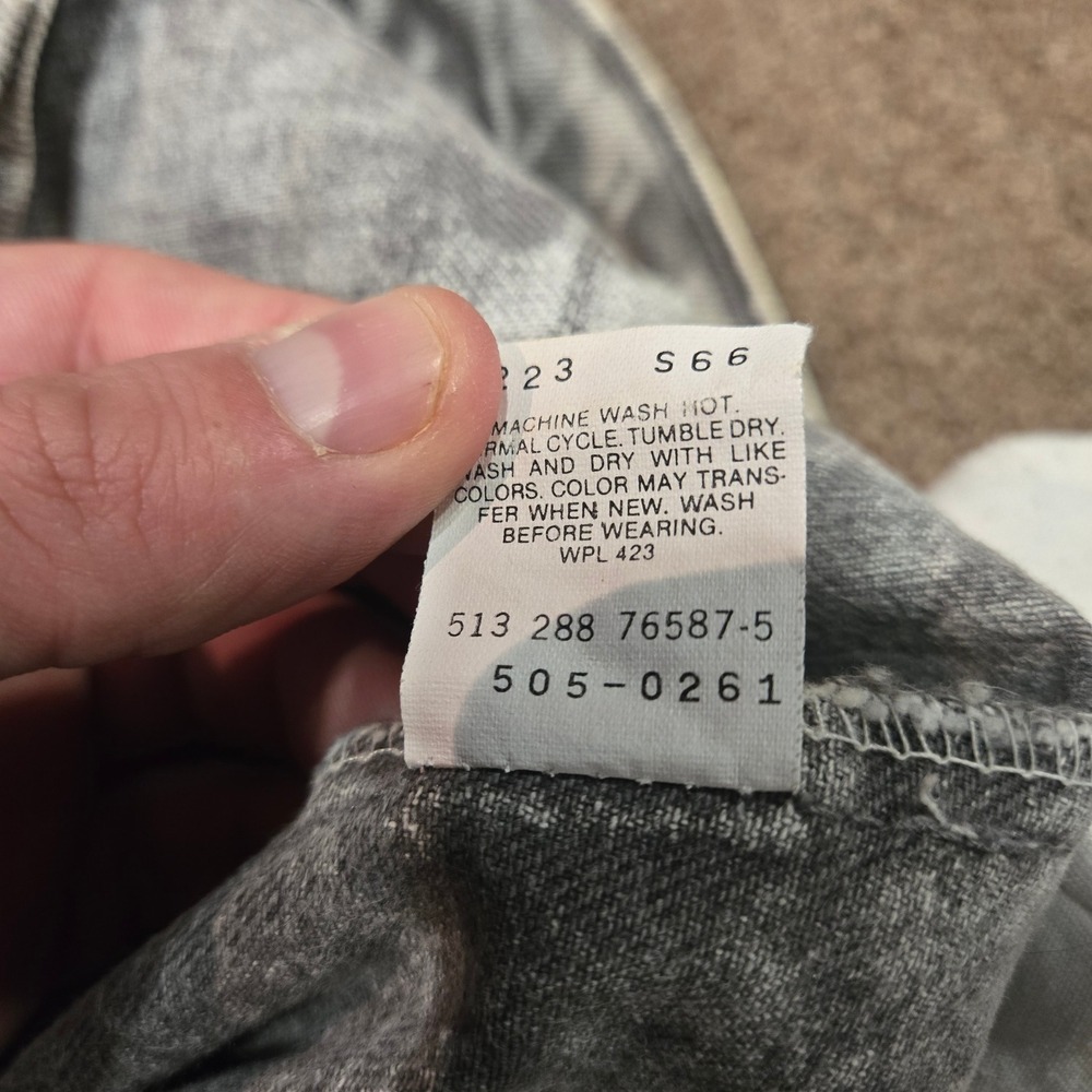 Vintage Levi's 505 Jeans Mens 32x34 Gray Acid Wash Made in USA 80s Faded - Picture 7 of 9